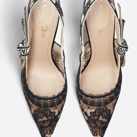 Christian Dior J' DIOR SLINGBACK PUMP in Roses Lace Embroidery - Picture 15 of 16